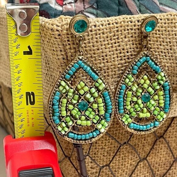 VINTAGE Dangle Seed Bead & Rhinestone Pool - Picture 2 of 4